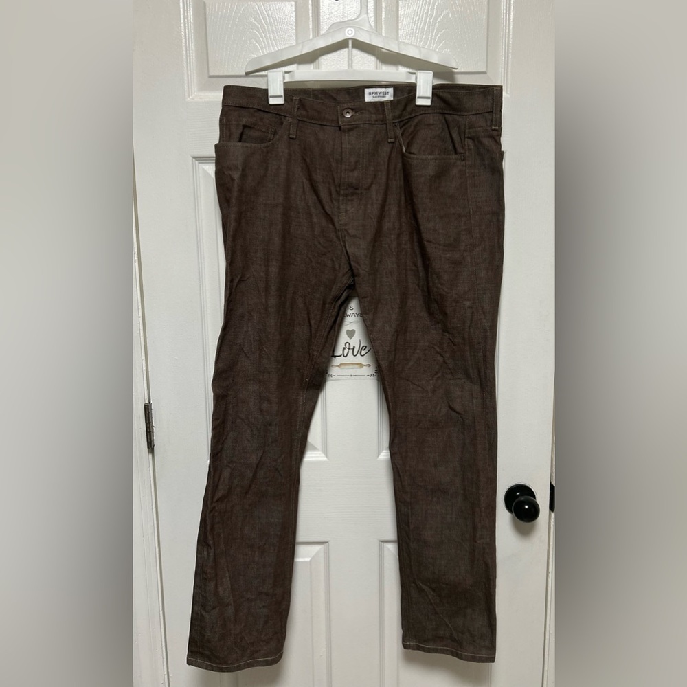 RPM WEST Vintage Men’s Slim Straight Brown Denim Size 38